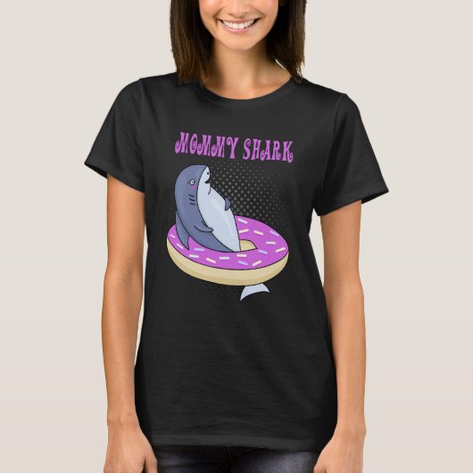 Mommy Swimming Shark Donut Cute Merch T-shirt (Voorkant)