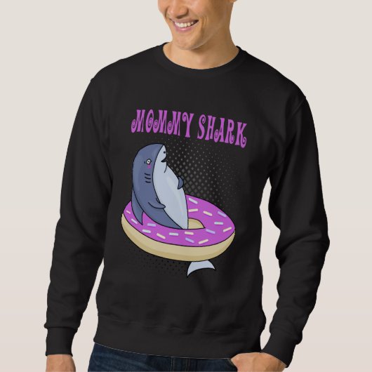 Mommy Swimming Shark Donut Cute Merch Trui (Voorkant)