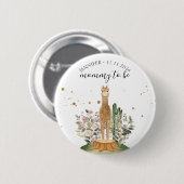 Mommy to be alpaca wildlife woodland animal ronde button 5,7 cm (Voorkant /achterkant)
