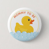 Mommy-to-Be Baby shower Button | Schattige geel ru (Voorkant)