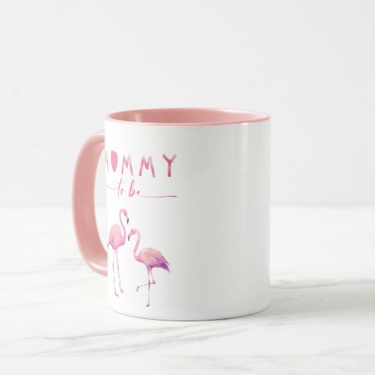 Mommy to Be Flamingo Baby Shower Mug Mok (Voorkant links)