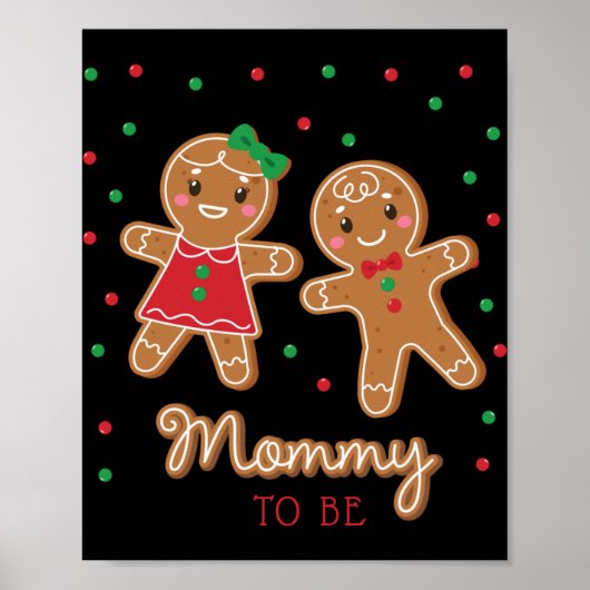 Mommy To Be Gender Reveal Gingerbread T Shirt  Poster (Voorkant)
