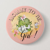 Mommy to Be - It's a Girl! Pink Baby Shower Button (Voorkant)