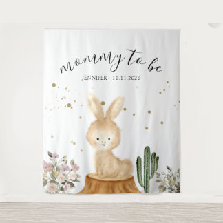 Mommy to be rabbit bunny backdrop wandkleed
