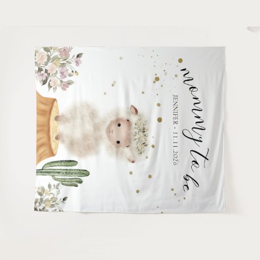 Mommy to be Sheep backdrop Wandkleed (Voorkant (horizontaal))