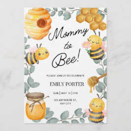 Mommy to Bee Baby Shower Invitation Kaart