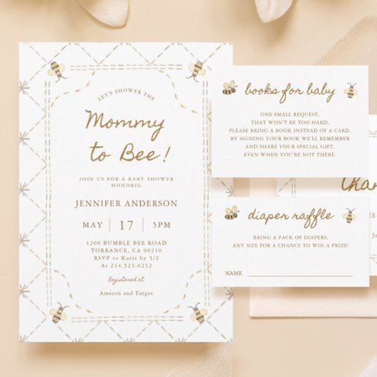 Mommy To Bee Baby Shower Kaart