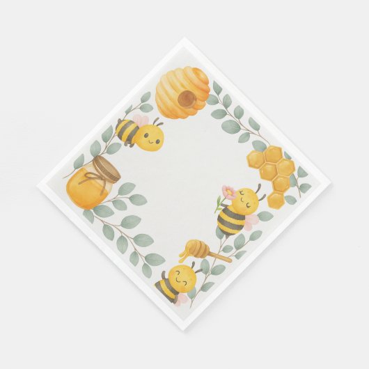 Mommy to Bee Baby Shower Luncheon Napkin Servet (Hoek)