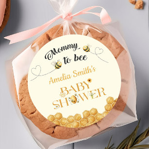 Mommy To Bee Baby Shower  Ronde Sticker