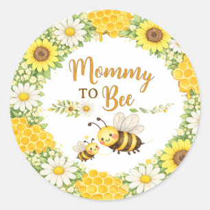 Mommy to Bee Baby Shower Ronde Sticker