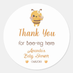 Mommy To Bee Baby Shower Thank You  Ronde Sticker