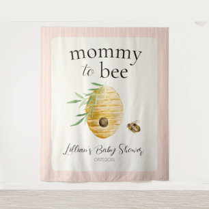 Mommy To Bee Bijenkorf Meisje Baby Shower Achtergr Wandkleed