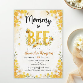 Mommy to Bee Cute Whimsical Floral Baby Shower Kaart