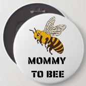 Mommy To Bee gender reveal party Ronde Button 6,0 Cm (Voorkant /achterkant)