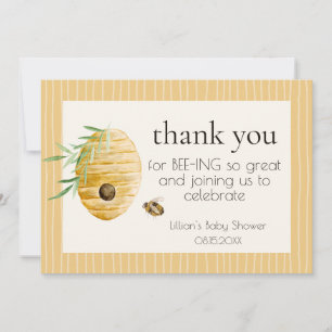 Mommy To Bee Gestreept Gele Honingbij Baby Shower Bedankkaart