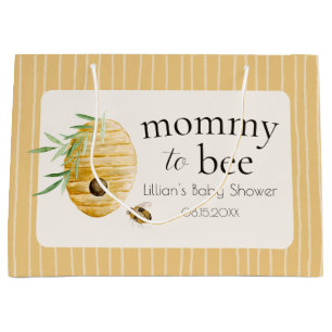 Mommy To Bee Hommeltje Gele Streep Baby Shower  Groot Cadeauzakje