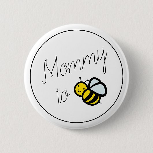 Mommy to Bee Mom Baby Shower Ronde Button 5,7 Cm (Voorkant)
