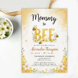 Mommy to Bee Whimsical Floral Cute Baby Shower Kaart