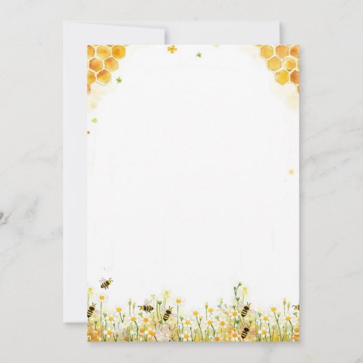 Mommy to Bee Wildflowers Honey Arch Baby Shower Kaart (Achterkant)