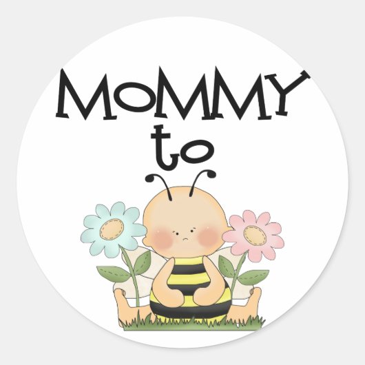 MOMMY VOOR BE/Bee Ronde Sticker (Voorkant)