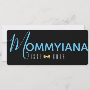 Mommyiana  Issa Boss  Zwart-blauw Baby shower Aankondiging