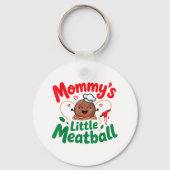 Mommys Little Meatball Italiaans Gezin Kinder Baby Sleutelhanger (Voorkant)