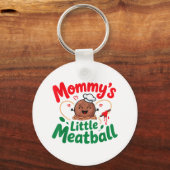 Mommys Little Meatball Italiaans Gezin Kinder Baby Sleutelhanger (Voorkant)