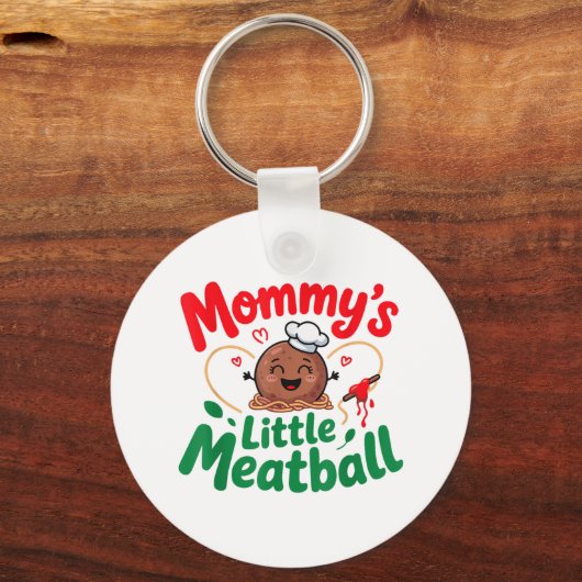 Mommys Little Meatball Italiaans Gezin Kinder Baby Sleutelhanger (Voorkant)