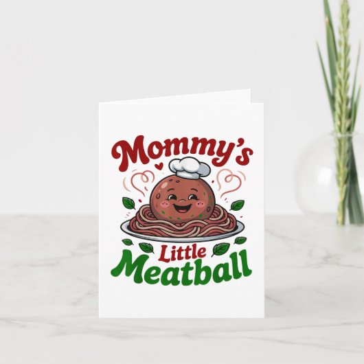 Mommys Little Meatball Mommy Pink Mama Kinder Peut Kaart (Voorkant)