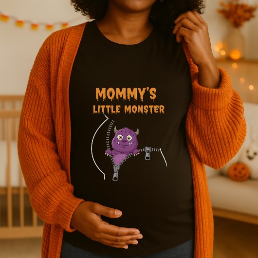 Mommys Little Monster Halloween Maternity T-shirt