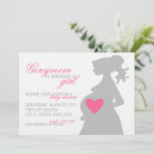 MOMMY'S SHADOW Baby shower Invitation Kaart (Staand voorkant)