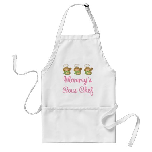 Mommys Sous Chef Gift Standaard Schort (Voorkant)