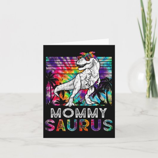 Mommysaurus Dinosaur Moeder Saurus Familie Matchin Kaart (Voorkant)