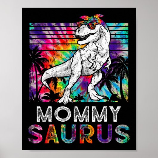 Mommysaurus Dinosaur Moeder Saurus Familie Matchin Poster (Voorkant)