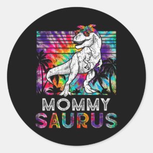 Mommysaurus Dinosaur Moeder Saurus Familie Matchin Ronde Sticker
