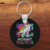 Mommysaurus Dinosaur Moeder Saurus Familie Matchin Sleutelhanger (Voorkant)