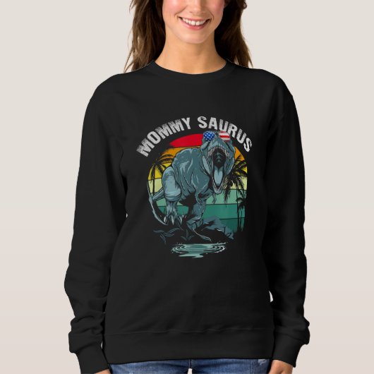 Mommysaurus T Rex Dinosaurus Mama Saurus US vlag Trui (Voorkant)