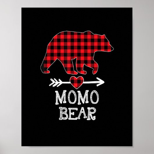 Momo Beer Kerstmis Pajama Red Pset Buffalo Famil Poster (Voorkant)