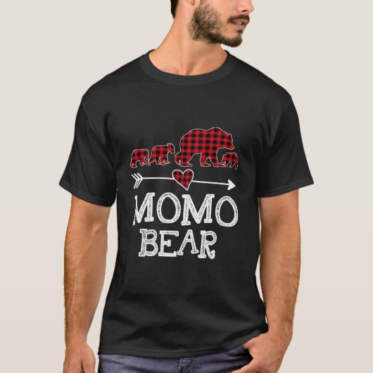 Momo Beer Kerstmis Pajama Red Pset Buffalo Famil T-shirt (Voorkant)