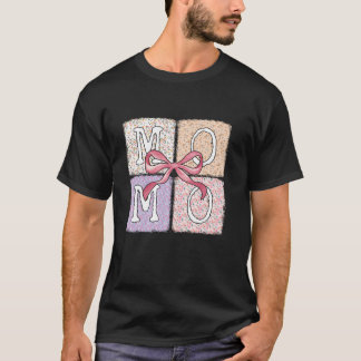 Momo Flowers Coquette Bow Schattige Mama Oma Vrouw T-shirt