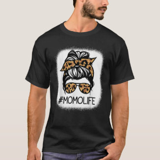 MOMO Leopard Messy Bun Moederdag voor Grootmoeder T-shirt
