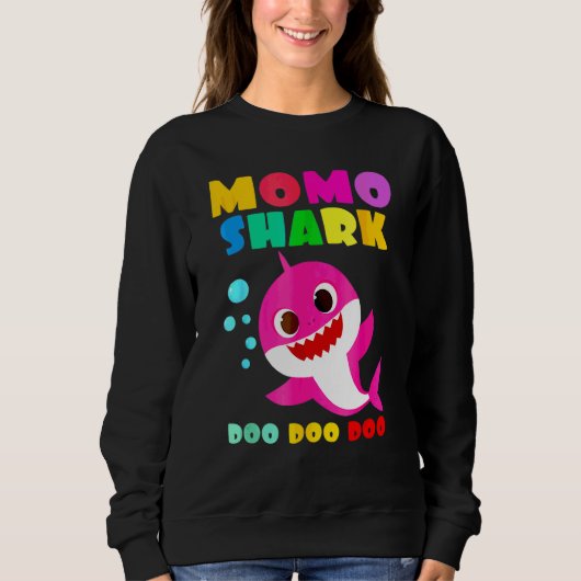 Momo Shark Mama Kinder Familie Moederdag Trui (Voorkant)