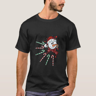 Momo Sneeuwman Candy Cane Kerstmis Kerstmis Grappi T-shirt