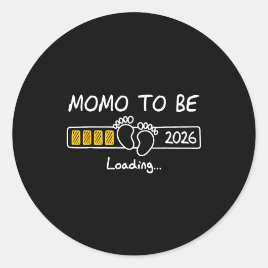 Momo To Be 2026 Loading Momo Est 2026 Ronde Sticker (Voorkant)
