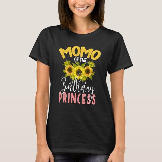 Momo van de verjaardag prinses zonnebloem matching t-shirt (Voorkant)