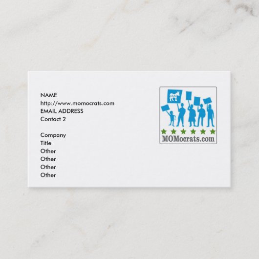MOMocratten kaart sjabloon Visitekaartje (Voorkant)