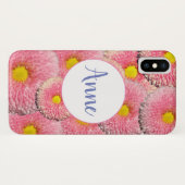Momogram Blossoms gepersonaliseerde iPhone Case (Achterkant (horizontaal))