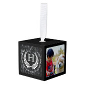 Momogram Crest Persoonlijk 3 Foto Collage Decoratie (Voorkant hoekig)