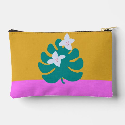 Momogram modern kleurrijk geel bloemig etui (Achterkant)