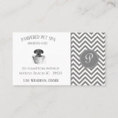 Momogram Pet Groomer Dog in Tin Tub Visitekaartje (Voorkant)